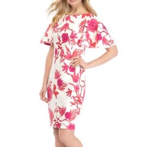 NWT Jessica Howard Spring Flutter Sleeve Floral Print Dress